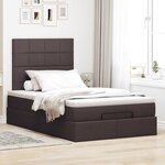 vidaXL Cadre de lit ottoman avec matelas marron foncé 120x200 cm tissu