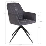 House Nordic Chaise à manger pivotante Ava Gris foncé