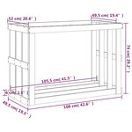 vidaXL Porte-bûches d’extérieur 108x52x74 cm Bois massif de pin