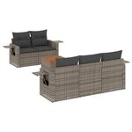 vidaXL Salon de jardin 6 Pièces avec coussins gris résine tressée