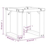 vidaXL Pieds de table basse cadre en O 40x40x33 cm fonte
