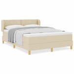 vidaXL Lit à Ressorts avec Matelas Crème 90x200 cm Tissu Crème