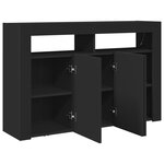 vidaXL Buffet Noir Bois d'ingénierie 116 x 30 x 75 cm Buffet