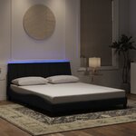 vidaXL Cadre de lit avec LED sans matelas noir 160x200 cm velours