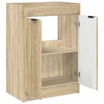 vidaXL Armoire sous évier de salle de bain Chêne Sonoma