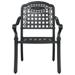 Chaises de jardin vidaXL 2 Pièces Noires en aluminium moulé