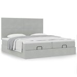 VidaXL Cadre de lit ottoman et matelas gris clair 180x200cm velours