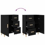 vidaXL Buffet Chêne noir 34 x 69.5 x 90 cm Bois d'ingénierie
