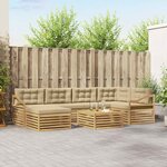 vidaXL Ensemble de canapés d'extérieur 7 pc Blanc et Beige