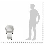 vidaXL Fauteuil avec repose-pied Blanc Similicuir