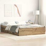 vidaXL Cadre de lit sans matelas chêne artisanal 140x190 cm