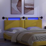 vidaXL Tête de lit suspendue Jaune clair Tissu en velours côtelé