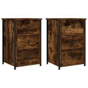 vidaXL Tables de chevet 2 Pièces chêne fumé 40x36x60 cm bois d’ingénierie