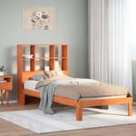 vidaXL Lit bibliothèque sans matelas cire marron 100x200 cm pin massif