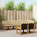 vidaXL Ensemble de canapés d'extérieur 8 pc Naturel et Beige