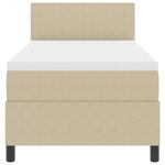 vidaXL Lit à Ressorts avec Matelas & Lumière LED Vert Gris 90x200 cm Tissu en Velours Côtelé