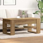 vidaXL Table basse chêne artisanal 102 x 55 x 45 cm Bois d'ingénierie