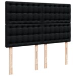 vidaXL Sommier à lattes de lit avec matelas Noir 140x190 cm Tissu