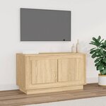 vidaXL Meuble TV chêne sonoma 80x35x45 cm bois d'ingénierie