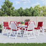 vidaXL Coussins de chaise à dossier bas lot de 6 rouge bordeaux