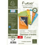 Paquet de 25 pochettes coins en carte 120g avec fenêtre, assortis pastel EXACOMPTA