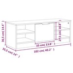 vidaXL Meuble TV Blanc 102x35 5x36 5 cm Bois d'ingénierie