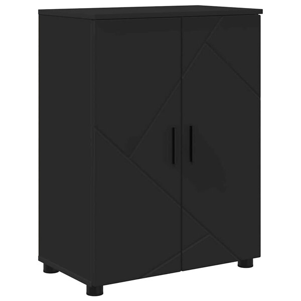 vidaXL Cabinet de salle de bain avec stockage Noir 60 x 35 x 80 cm