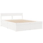 vidaXL Lit avec tiroirs et matelas blanc 140x200 cm bois massif de pin