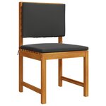 Ensemble de jardin 6 pièces en bois d'acacia avec coussins