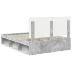 vidaXL Cadre de lit Gris Béton 150 x 200 cm Bois de pin massif