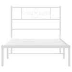 vidaXL Cadre de lit métal sans matelas avec tête de lit blanc 90x200cm