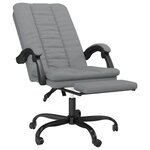 Chaise fauteuil siège pivotante de inclinable de bureau informatique étude clair tissu gris 02_0024235