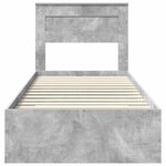 vidaXL Cadre de lit Gris Béton et Argent 75 x 190 cm Bois d'ingénierie