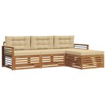 vidaXL Ensemble de canapés d'extérieur 4 pc Naturel et Beige