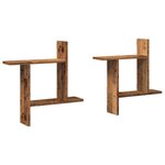 vidaXL Étagères murales 2 Pièces vieux bois 50x12x50 cm bois d'ingénierie