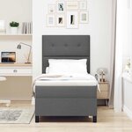 vidaXL Lit à ressort avec matelas gris foncé 80x200 cm Tissu