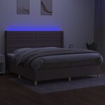 vidaXL Sommier à lattes de lit matelas et LED Taupe 200x200 cm Tissu
