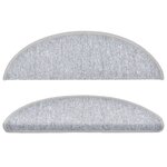 vidaXL Tapis d'escalier 15 Pièces Gris clair 56x17x3 cm