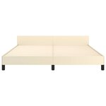 vidaXL Cadre de lit avec tête de lit sans matelas crème 160x200 cm