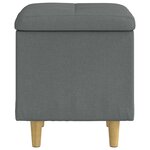 vidaXL Pouf de rangement avec coussin Gris foncé 40 x 40 x 45 cm tissu