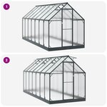 vidaXL Serre de jardin avec porte Anthracite 183 5 x 423 5 x 207 cm
