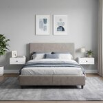 vidaXL Cabinet de chevet mural 2 pc Blanc brillant 49 x 34 5 x 20 cm