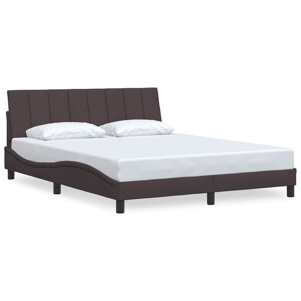 vidaXL Cadre de lit sans matelas marron foncé 160x200 cm tissu