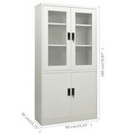 vidaXL Armoire de bureau Gris clair 90x40x180 cm Acier