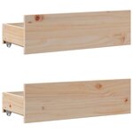vidaXL Cadre de lit sans matelas avec tiroirs 135x190 cm bois de pin