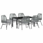 vidaXL Ensemble de salle à manger pour jardin 7 Pièces Gris polyrotin