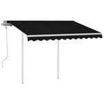 vidaXL Auvent manuel rétractable avec poteaux 3x2 5 m Anthracite
