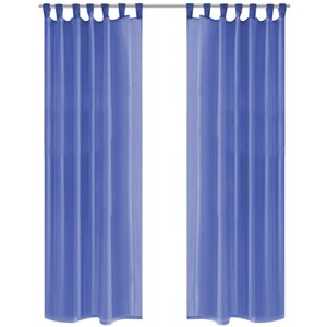 vidaXL Rideau occultant 2 Pièces Voile 140 x 225 cm Bleu royal