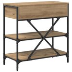 vidaXL Table console avec tiroir chêne artisanal Bois d'ingénierie