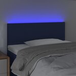 vidaXL Tête de lit à LED Bleu 100x5x78/88 cm Tissu